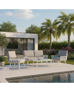 מערכת ישיבה אלומיניום דו מושבית דגם אנגליה לבן