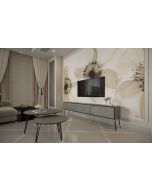 סט מזנון רוחב 2 מטר וזוג שולחנות לסלון קולקציית בטון כהה