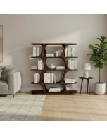 ספרייה מעוצבת ויוקרתית דגם איזבל בגוון אגוז