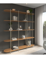 ספרייה מעוצבת ויוקרתית דגם אליאנה בגוון קינמון וזהב