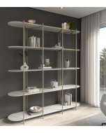 ספרייה מעוצבת ויוקרתית דגם אליאנה בגוון אופוייט ושמפניה