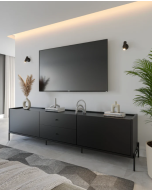 מזנון טלוויזה דגם ברקת 220 ס"מ גוון שחור