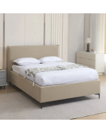 מיטה זוגית 190×140 עם ארגז מצעים דגם גלורי בגוון קרם