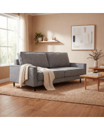 ספה מעוצבת נפתחת למיטה זוגית עם ארגז מצעים דגם מיקה אפור