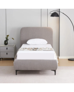 מיטה יחיד 190×90 מרופדת בד רחיץ דגם קורין בגוון אפור