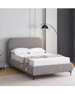 מיטת נוער 190×120 מרופדת בד רחיץ דגם קורין בגוון אפור