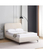 מיטת נוער 190×120 מרופדת בד רחיץ דגם קורין בגוון קרם