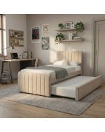 מיטה 190×90 בד רחיץ עם מיטת חבר דגם סנדי בגוון קרם