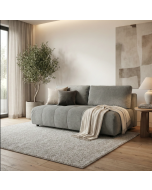 ספה מעוצבת נפתחת למיטה זוגית עם ארגז מצעים דגם קרן בגוון אפור