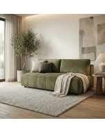 ספה מעוצבת נפתחת למיטה זוגית עם ארגז מצעים דגם קרן בגוון ירוק