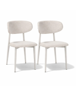 זוג כסאות לפינת אוכל מרופדים בד רחיץ דגם סמבה בגוון אבן אופוויט