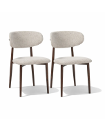 זוג כסאות לפינת אוכל מרופדים בד רחיץ דגם סמבה בגוון קפוצינו אגוז