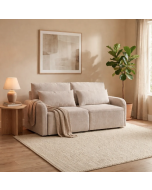 ספה מעוצבת נפתחת למיטה זוגית עם ארגז מצעים דגם איילה בגוון קרם