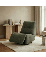 כורסת טלוויזיה מסתובבת עם מנגנון נדנוד והדום נשלף דגם ליאור בגוון ירוק