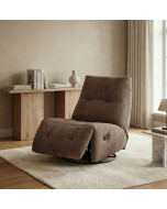 כורסת טלוויזיה מסתובבת עם מנגנון נדנוד והדום נשלף דגם ליאור בגוון חום