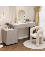 פינת איפור הכוללת כסא בוקלה +מראה מודרנית דגם עדי בגוון סהרה