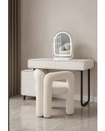 פינת איפור הכוללת כסא בוקלה +מראה מודרנית דגם עדי בגוון לבן