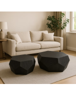 זוג שולחנות סלון גיאומטריים דגם Mayo גוון אלון שחור