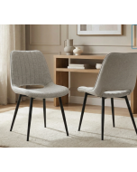 זוג כסאות אוכל מעוצב לפינת אוכל דגם שוהם בגוון אפור