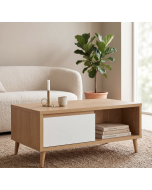 שולחן קפה דגם דיאנה עץ בשילוב לבן