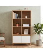 ספרייה לסלון דגם דיאנה עץ בשילוב לבן