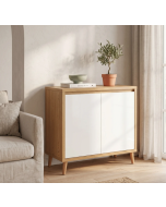 ארון 4 תאים דגם דיאנה עץ בשילוב לבן