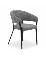 כורסת המתנה מעוצבת מרופדת בד דגם הוליווד בגוון אפור