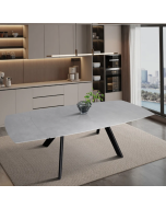 שולחן אוכל אבן קרמית נפתח 1.6-2.4 מטר דגם גלבוע בגוון אבן