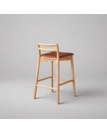 כסא בר עץ דגם גפרי בגוון טבעי