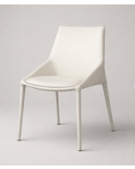 כסא אוכל ברוני דמוי עור בגוון לבן