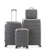 סט 3 מזוודות יוקרה קשיחות עם תיק איפור 31/27/19 דגם Amsterdam אפור