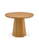 שולחן סלון עגול 60 ס"מ עץ אלון טבעי דגם צ'פמן