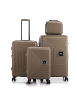 סט 3 מזוודות יוקרה קשיחות + תיק איפור תואם 30/26/20 דגם Boston שמפניה