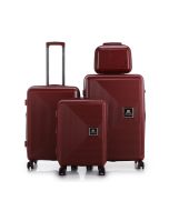 סט 3 מזוודות יוקרה קשיחות + תיק איפור תואם 30/26/20 דגם Boston בורדו יין