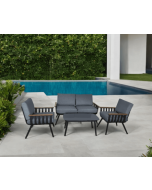 מערכת ישיבה אלומיניום דו מושבית דגם אנגליה שחור