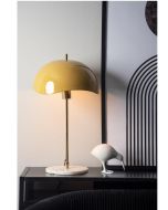 מנורת שולחן בעיצוב גלים דגם Waved Dome צבע צהוב דבש