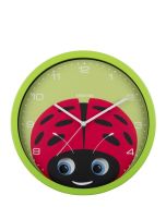 שעון קיר ממתכת - Peekaboo חיפושית עם עיניים זזות