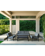 מערכת ישיבה לגינה 4 חלקים מאלומיניום דגם איטליה צבע שחור