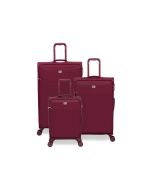 סט 3 מזוודות בד יוקרתיות וקלות 30/25/20 דגם Luxtrous Luxe צבע אדום