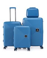 סט 3 מזוודות יוקרה קשיחות + תיק איפור תואם 30/26/20 דגם Boston כחול