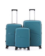 סט 3 מזוודות יוקרה קשיחות 28/24/20 דגם New York כחול-ירוק