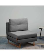 כורסא נפתחת למיטה מרופדת בד קורדרוי דגם לילך בגוון אפור