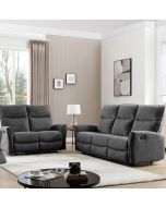 מערכת ישיבה 3+2 מבד עם 4 הדומים נשלפים דגם אנה בגוון אפור פחם