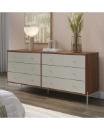 קומודה 6 מגירות בגוון אופוייט ועץ ושמפניה דגם ספיר