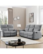 מערכת ישיבה 3+2 מבד עם 4 הדומים נשלפים דגם אנה בגוון אפור בהיר