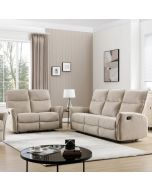 מערכת ישיבה 3+2 מבד עם 4 הדומים נשלפים דגם אנה בגוון בז'