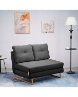 ספה 120 ס"מ נפתחת למיטה מרופדת בד קורדרוי דגם לילך בגוון אפור