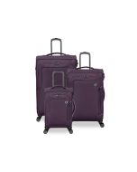 סט 3 מזוודות בד יוקרתיות וקלות 30/25/20 דגם Teleported צבע סגול שזיף