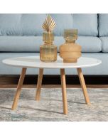 שולחן סלון עגול בגוון לבן קוטר 80 ס"מ דגם מיסי